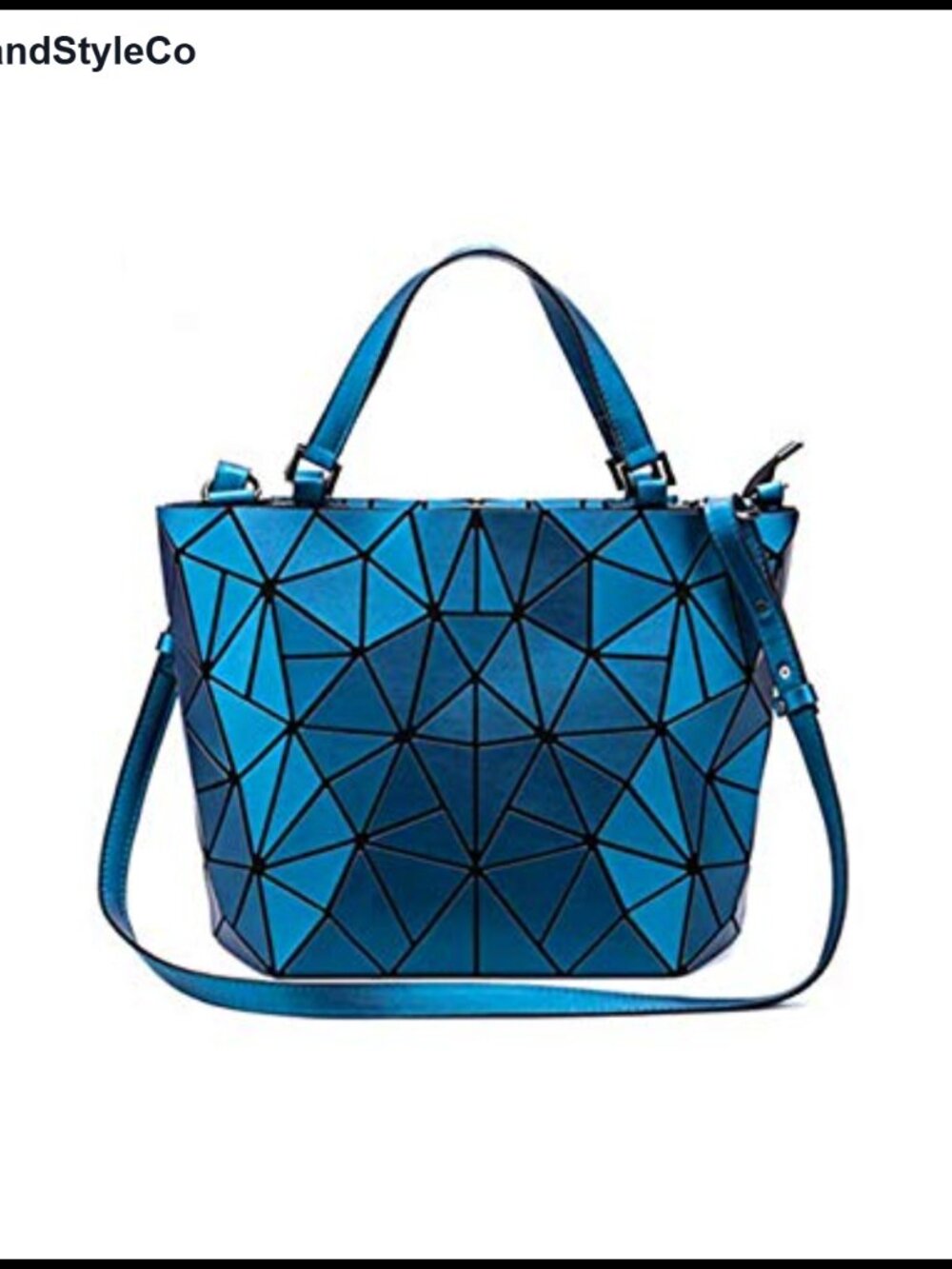 Holographic Geometric Tote Detachable Strap Artificial Leather